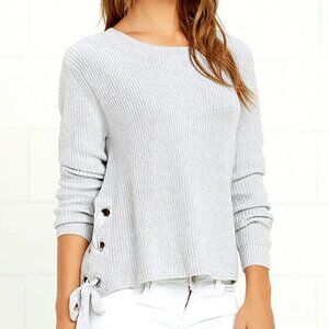 Lulu's Laced in Love Grey Sweater